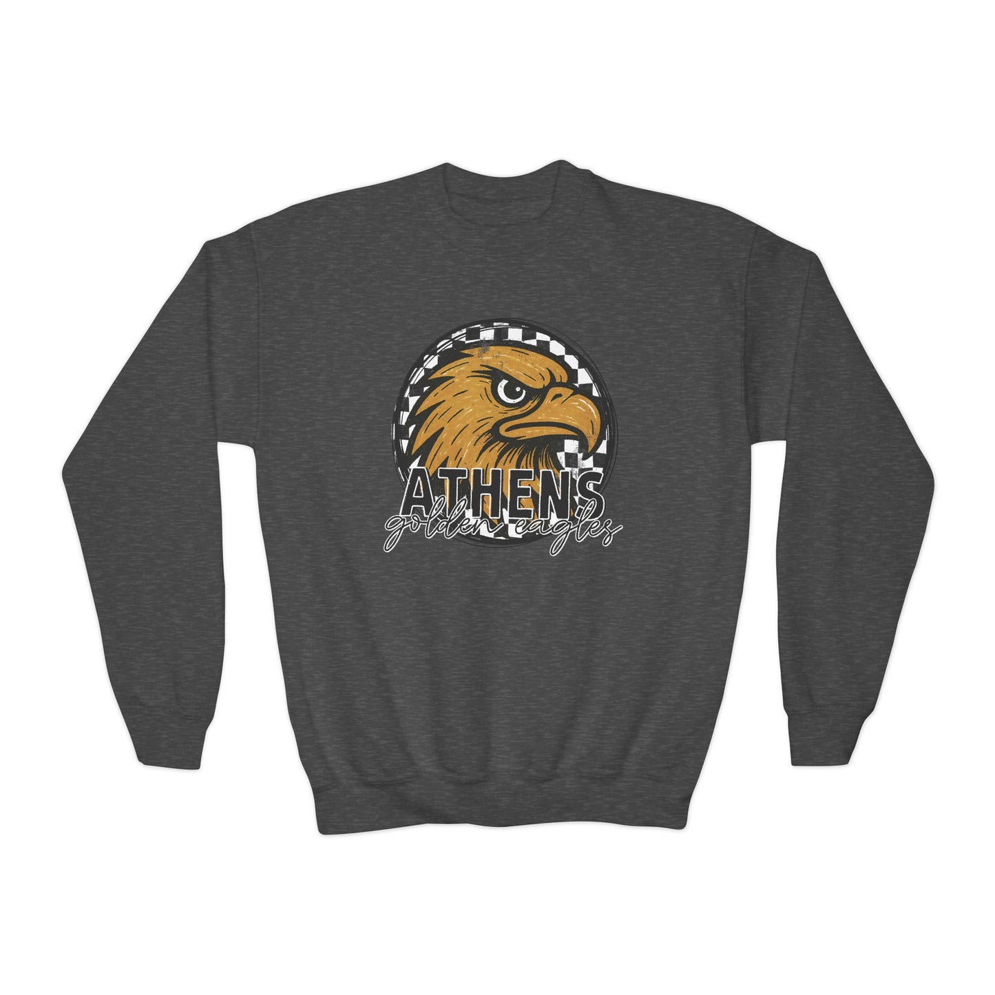 Athens Golden Eagles Retro Checkerboard Youth Sweatshirt