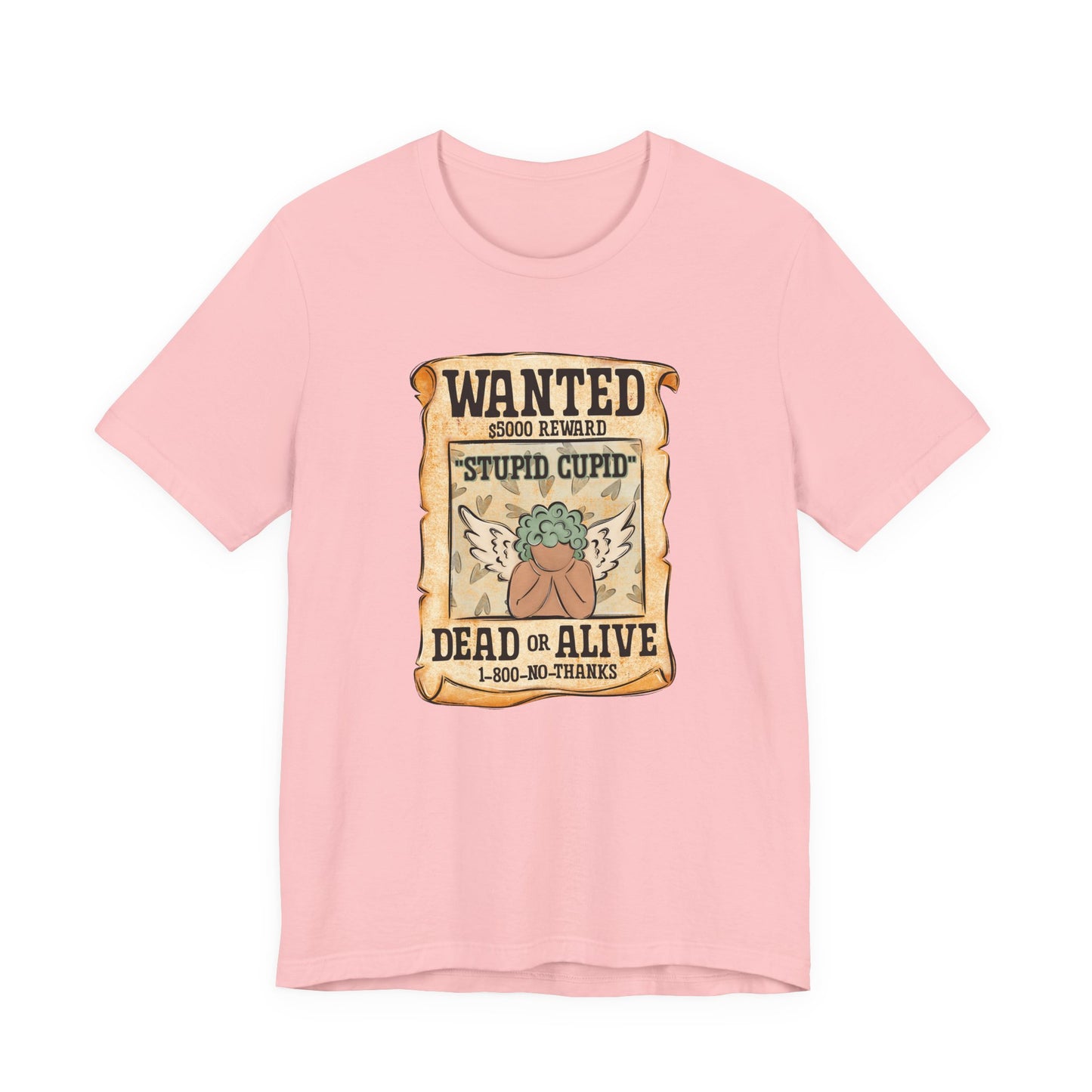Blue Stupid Cupid Wanted Valentine's Day Tee