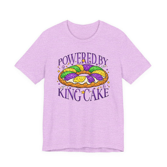 Powered By King Cake Mardi Gras Tee