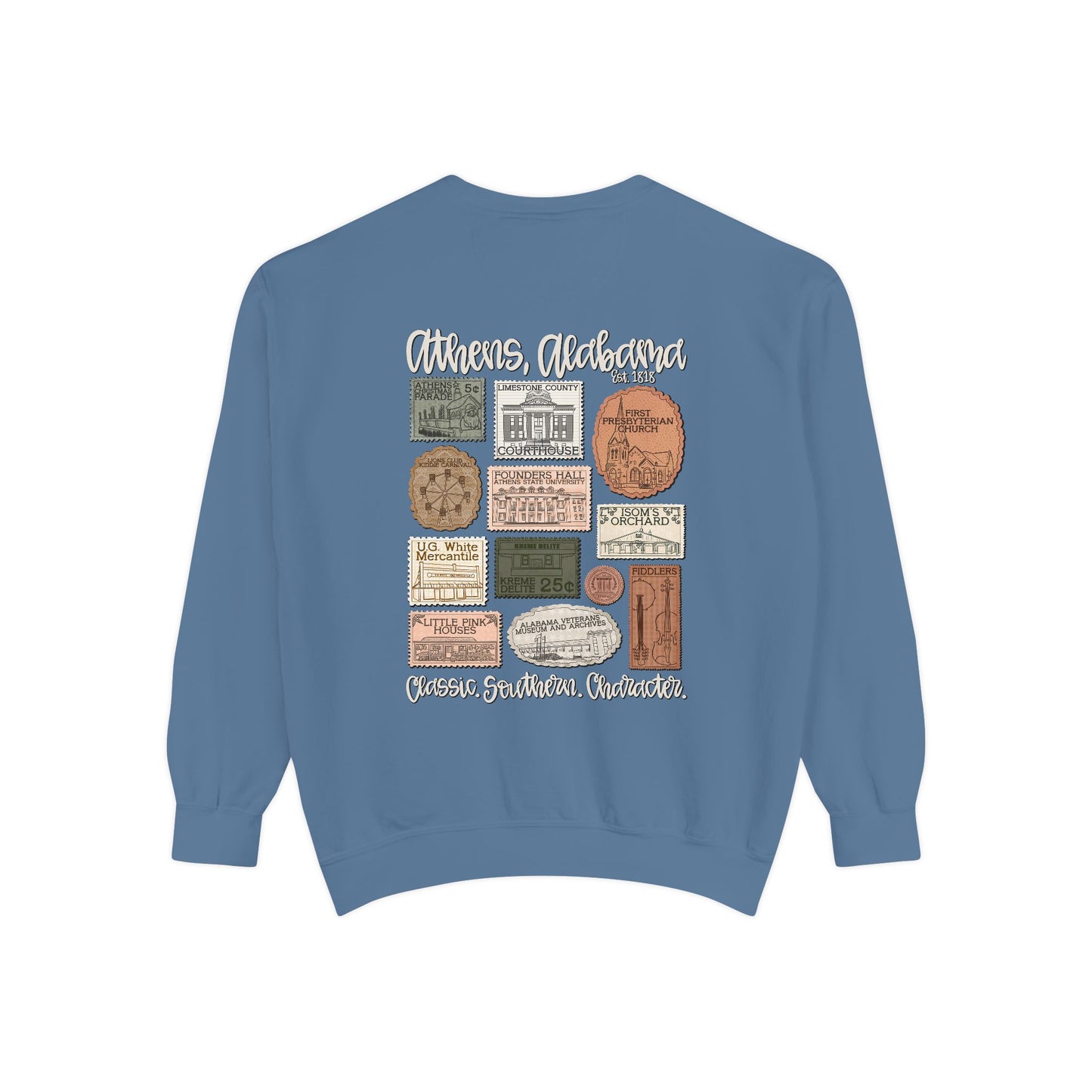 Athens Vintage Stamp Local Landmark Graphic Sweatshirt