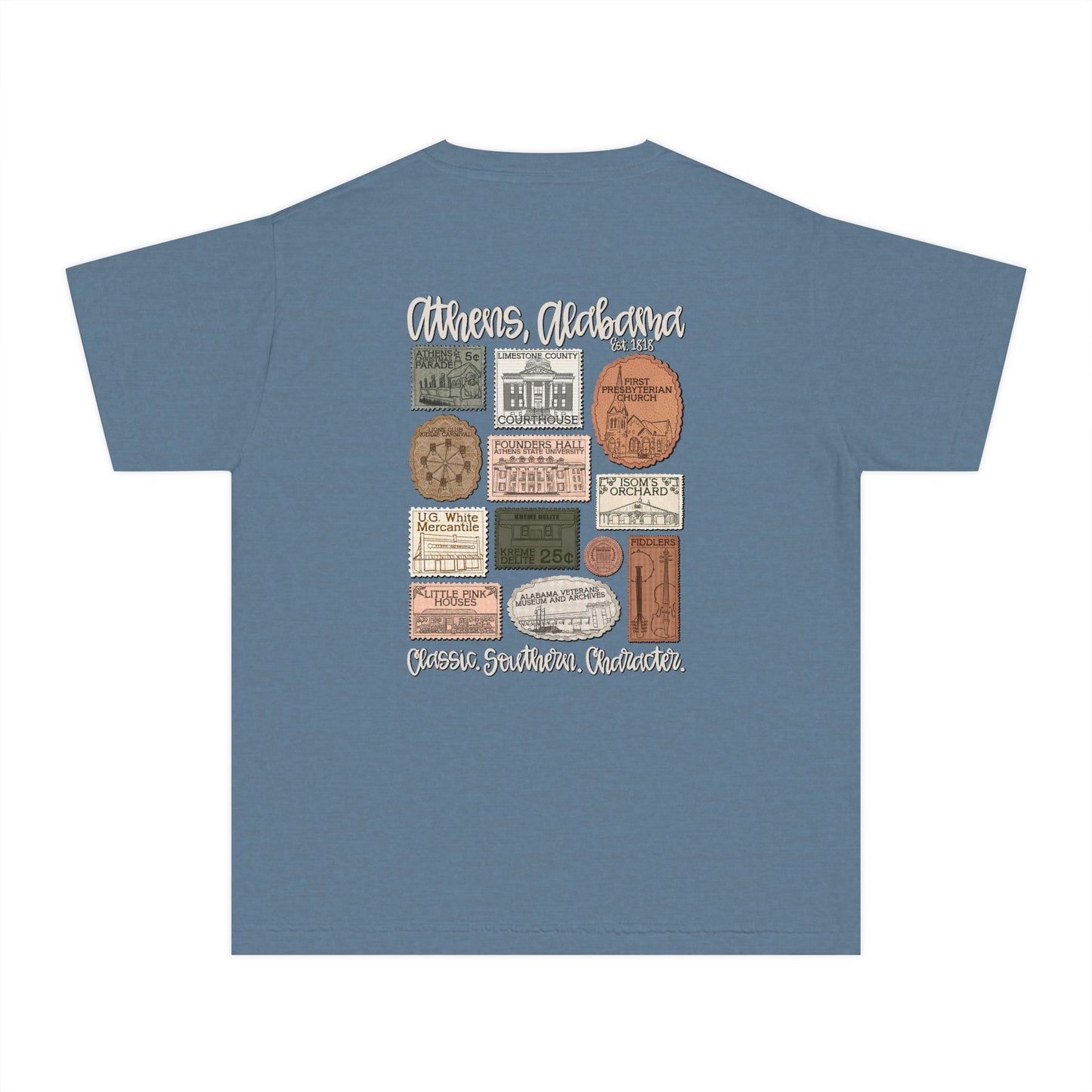 Athens Vintage Stamp Local Landmark Youth Graphic Shirt