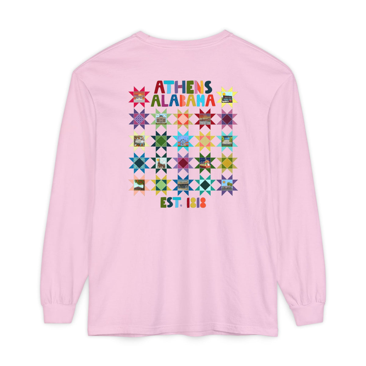 Athens, Alabama Quilt-Block Long Sleeve T-Shirt