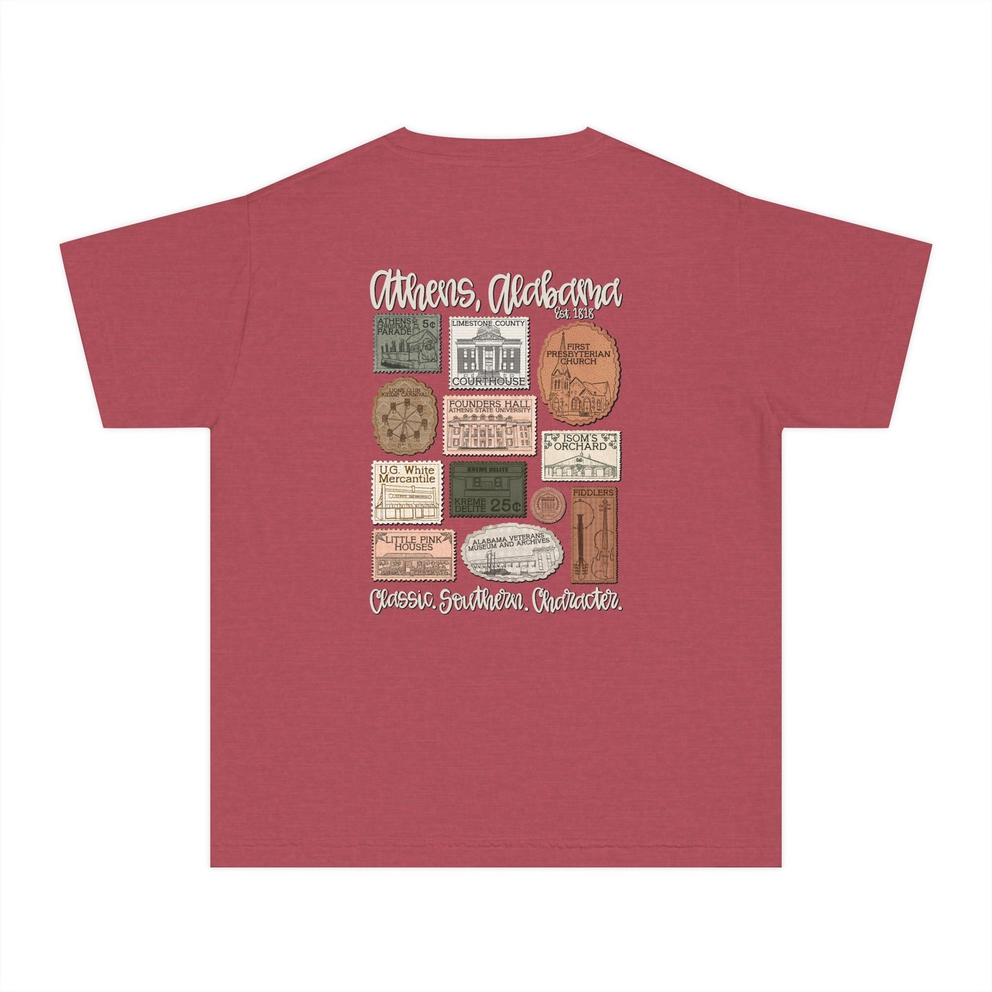 Athens Vintage Stamp Local Landmark Youth Graphic Shirt