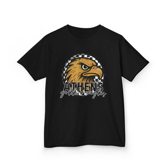 Athens Golden Eagles Retro Checkerboard Youth Tee