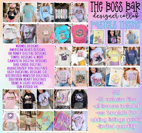 The Boss Bar Pastels Collab Digital Design Bundle