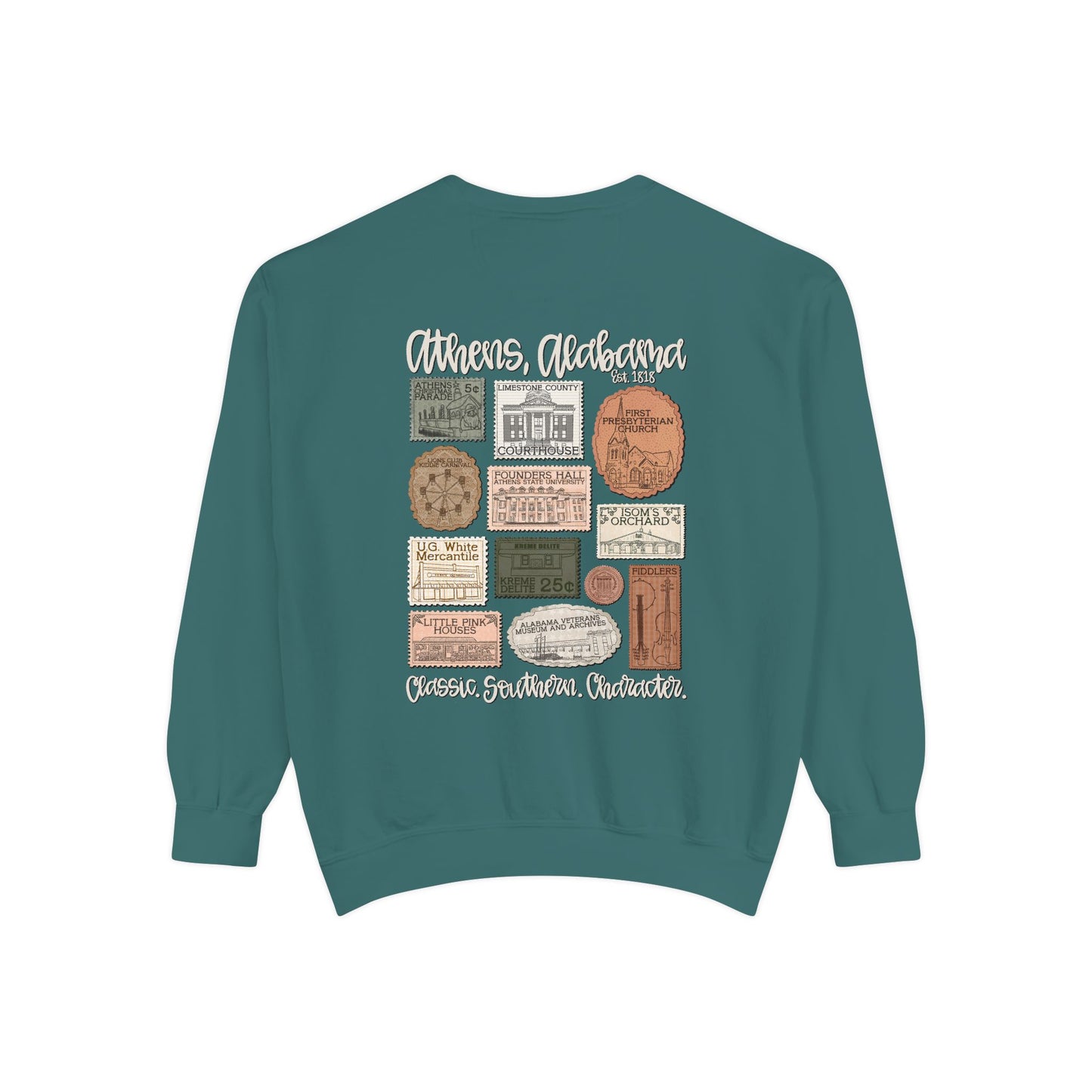Athens Vintage Stamp Local Landmark Graphic Sweatshirt