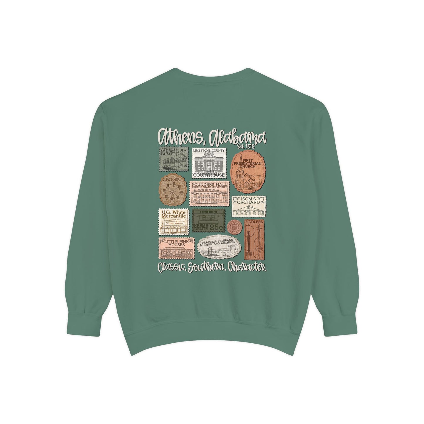 Athens Vintage Stamp Local Landmark Graphic Sweatshirt