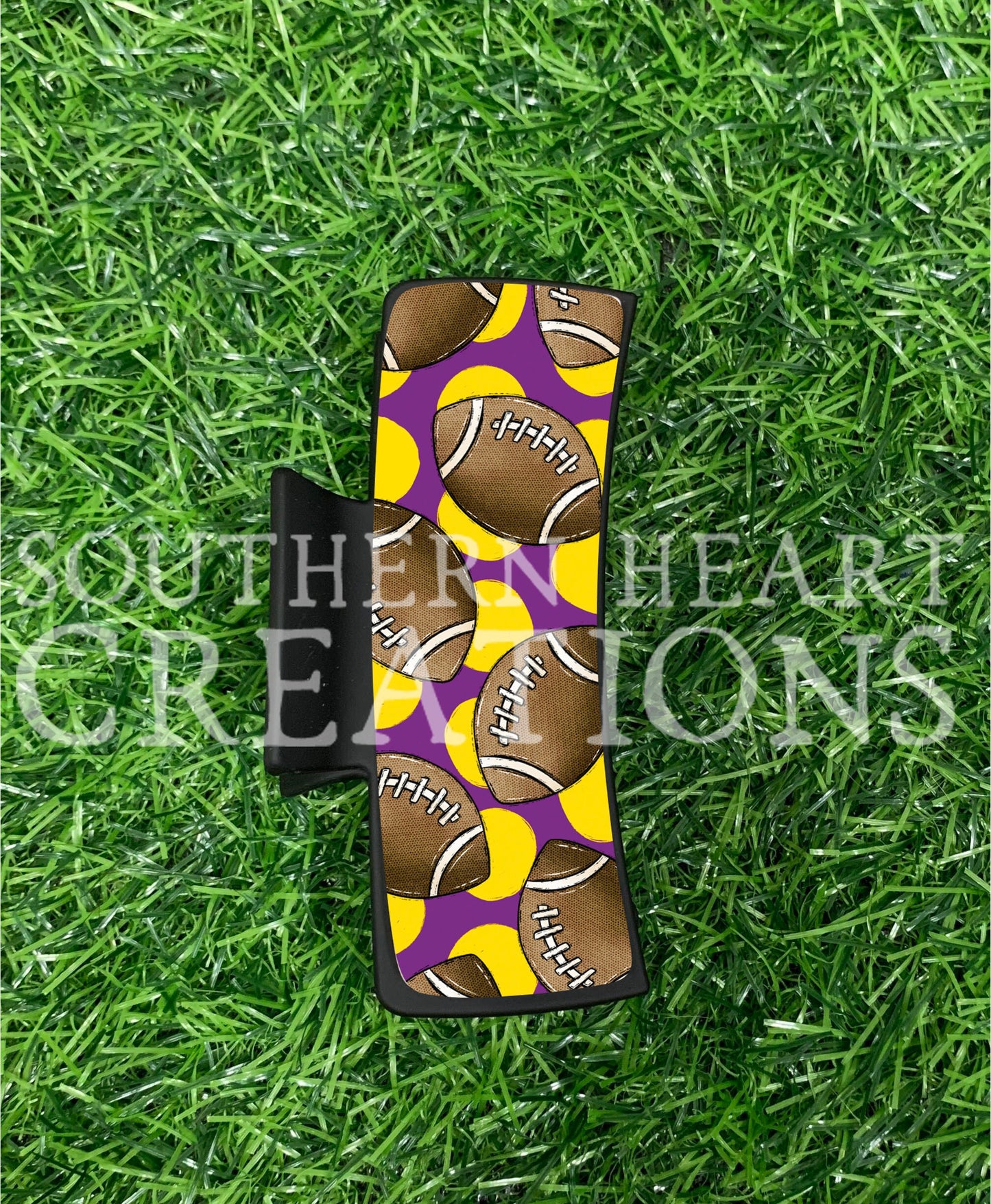 Purple and Gold Soccer Claw Clip Attachment Bundle PNG Digital Download