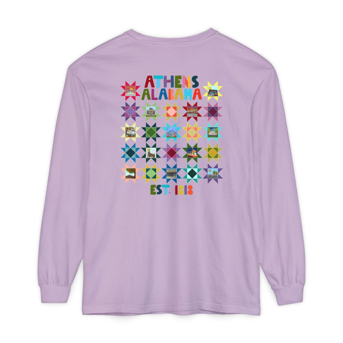 Athens, Alabama Quilt-Block Long Sleeve T-Shirt