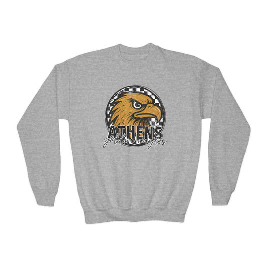 Athens Golden Eagles Retro Checkerboard Youth Sweatshirt