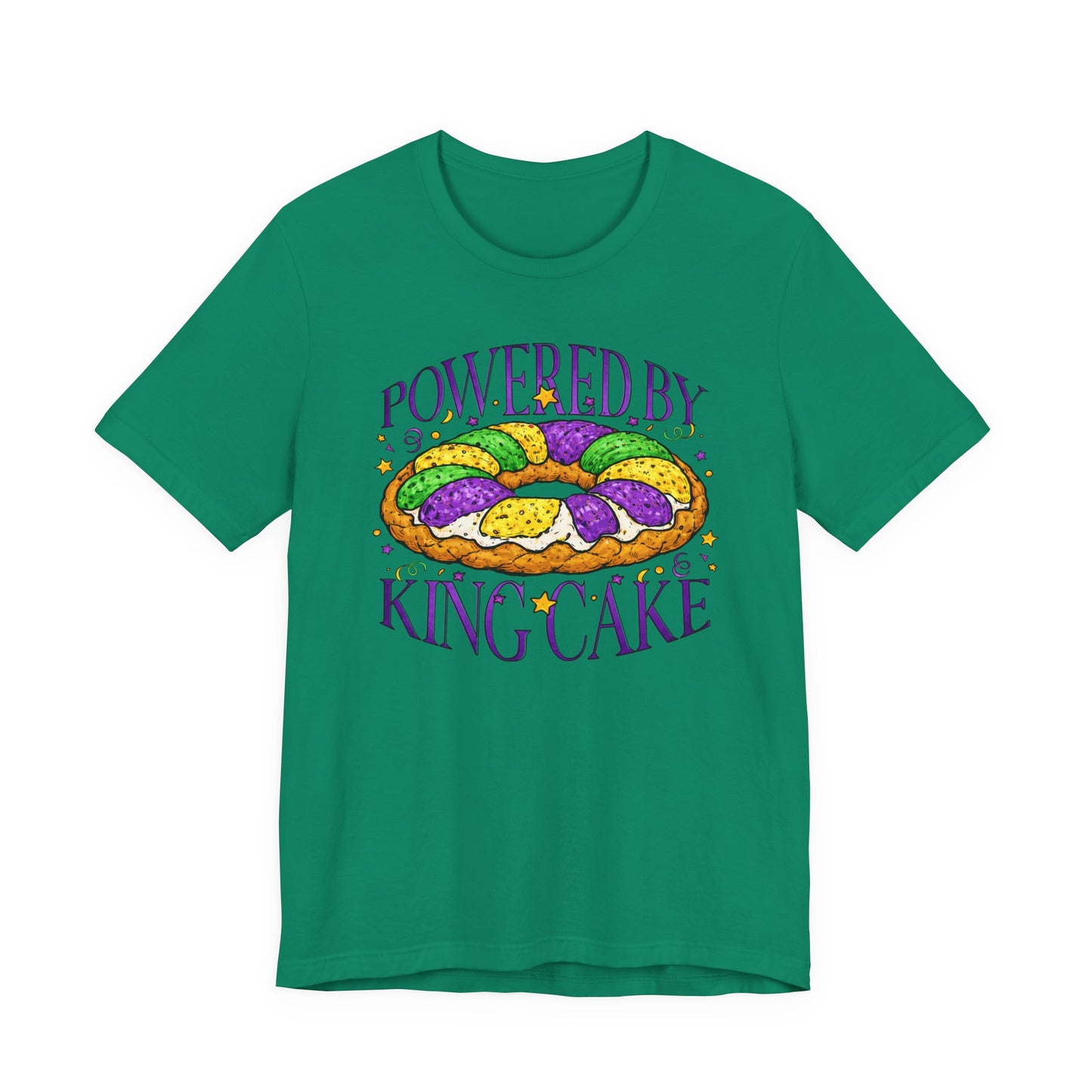 Powered By King Cake Mardi Gras Tee