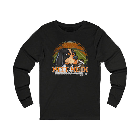 Meet Me in Checkerboard Country Tennessee Football Mascot Long Sleeve Tee