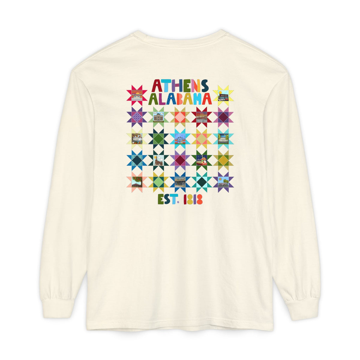 Athens, Alabama Quilt-Block Long Sleeve T-Shirt
