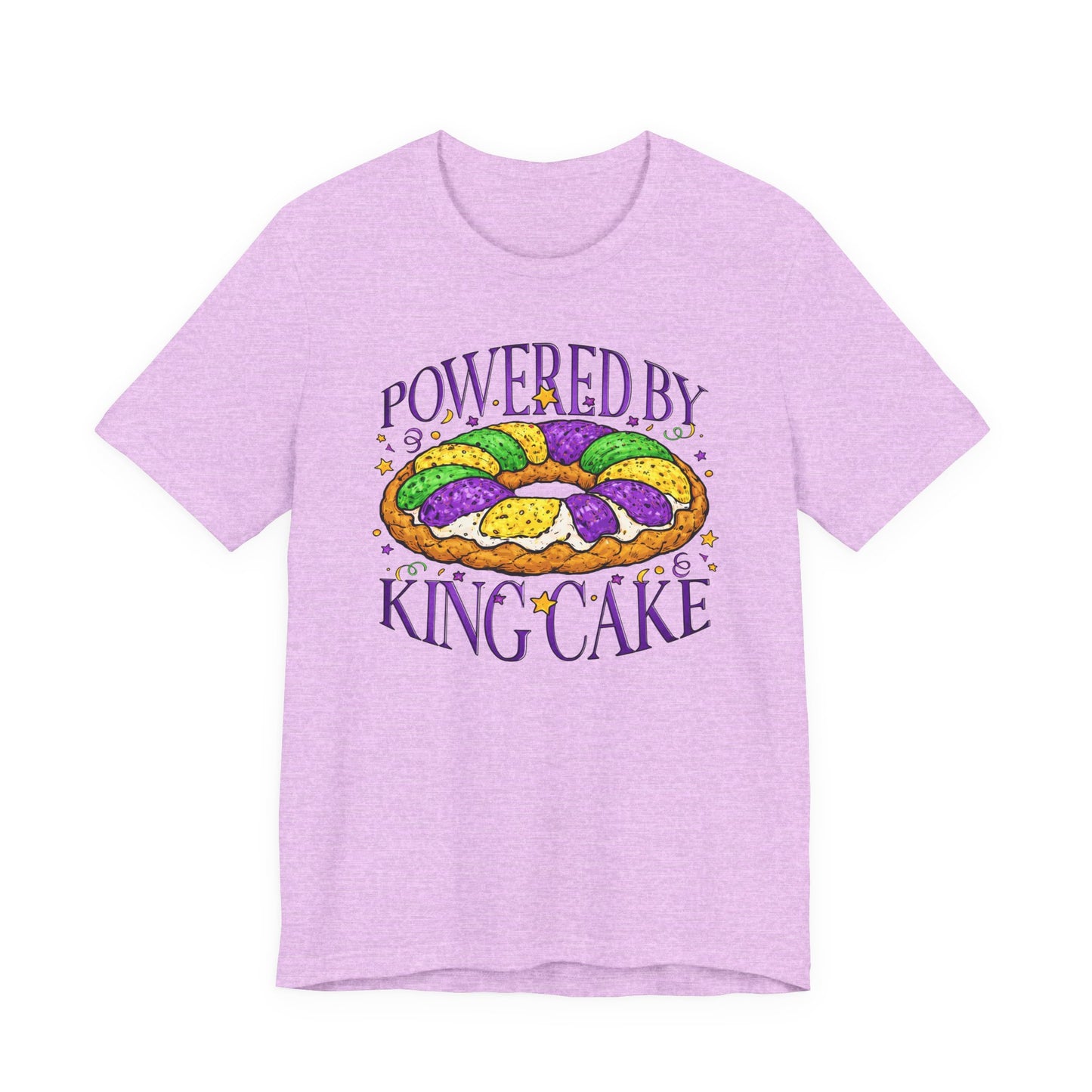 Powered By King Cake Mardi Gras Tee