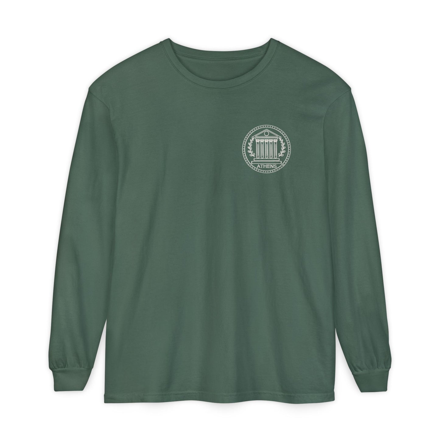 Athens Vintage Stamp Local Landmark Graphic Long Sleeve Shirt