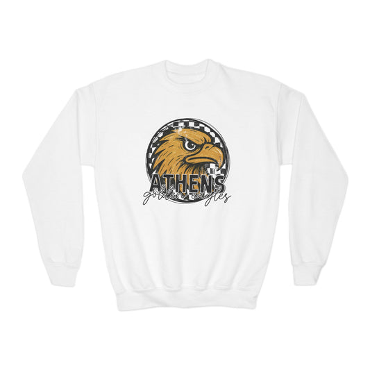 Athens Golden Eagles Retro Checkerboard Youth Sweatshirt