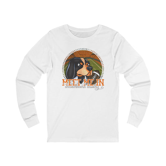 Meet Me in Checkerboard Country Tennessee Football Mascot Long Sleeve Tee