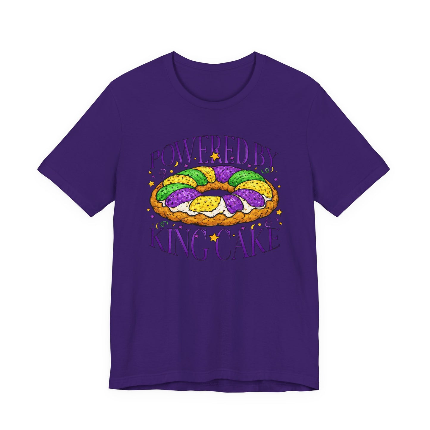 Powered By King Cake Mardi Gras Tee