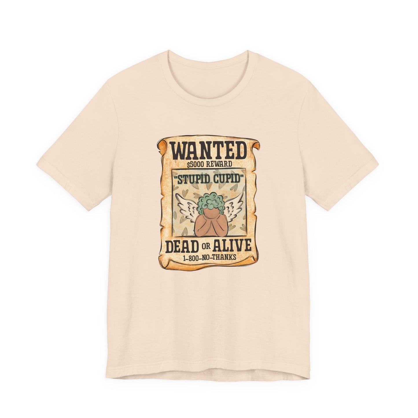 Blue Stupid Cupid Wanted Valentine's Day Tee