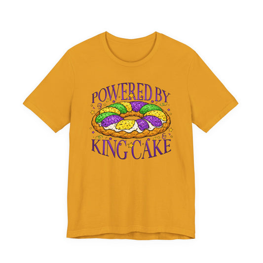 Powered By King Cake Mardi Gras Tee