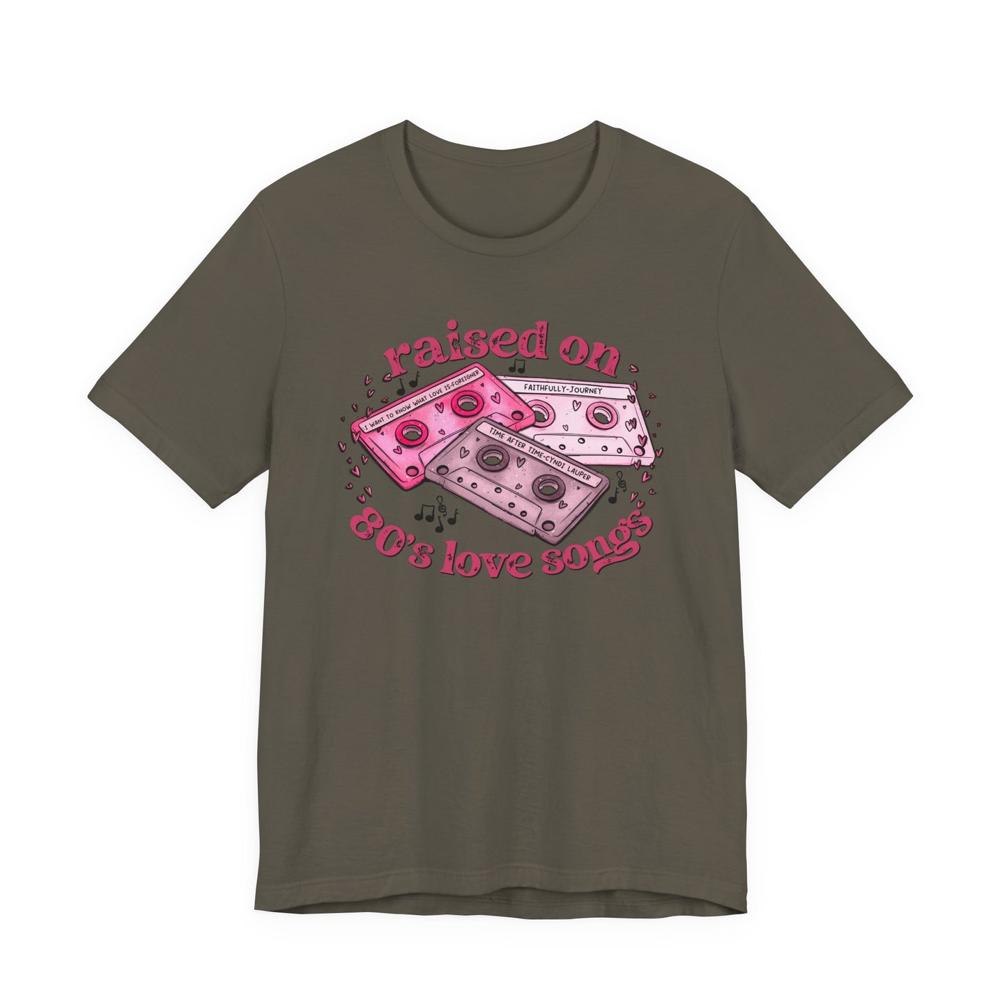 Raised on 80's Love Songs Valentine's Day Tee