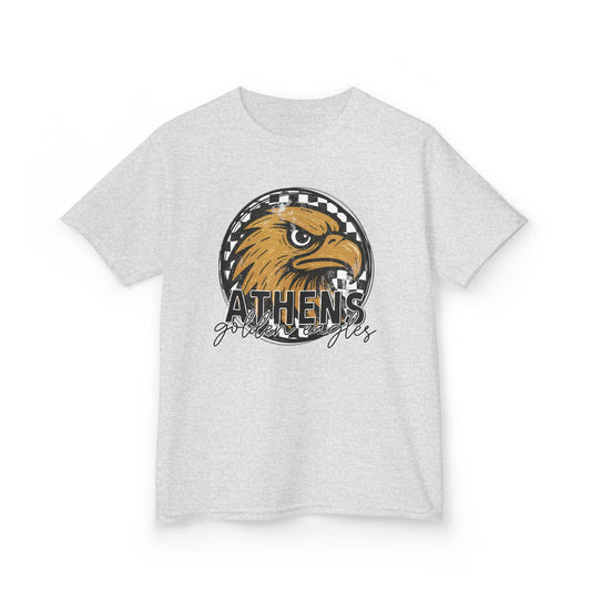 Athens Golden Eagles Retro Checkerboard Youth Tee