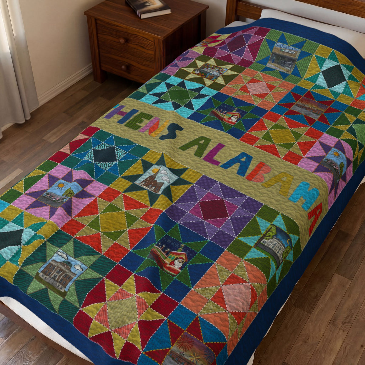 Athens, AL Colorful Patchwork Quilt Style Blanket