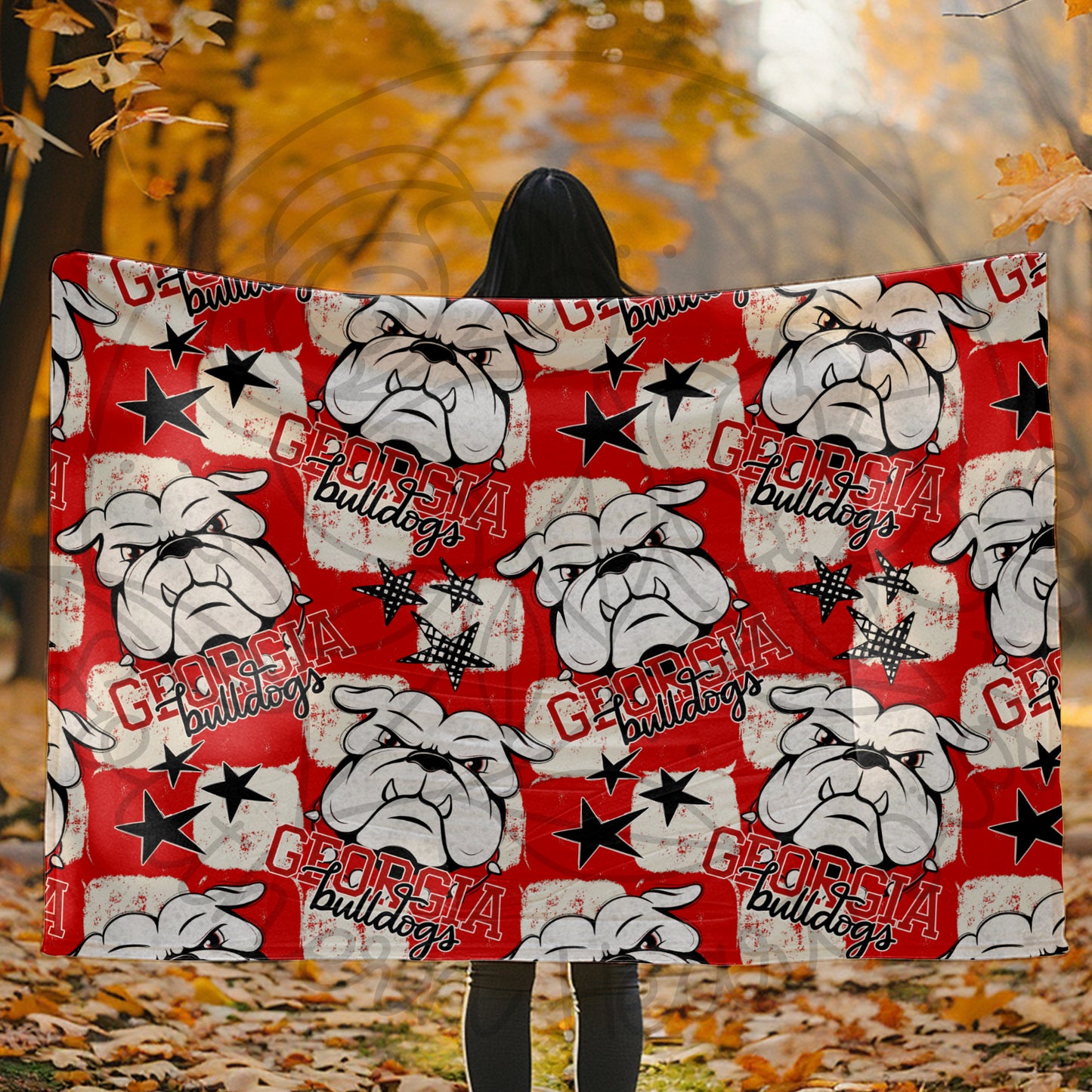 Georgia Bulldogs Checkered Mascot Blanket