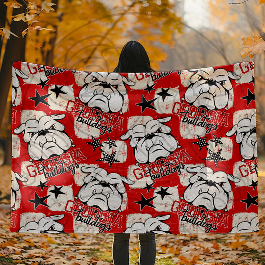 Georgia Bulldogs Checkered Mascot Blanket