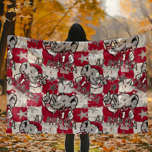 Alabama Crimson Tide Checkered Mascot Blanket