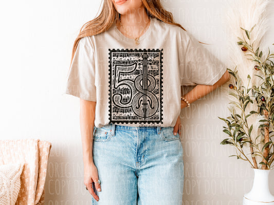 58th Fiddler's Weekend Vintage Music Stamp Tee