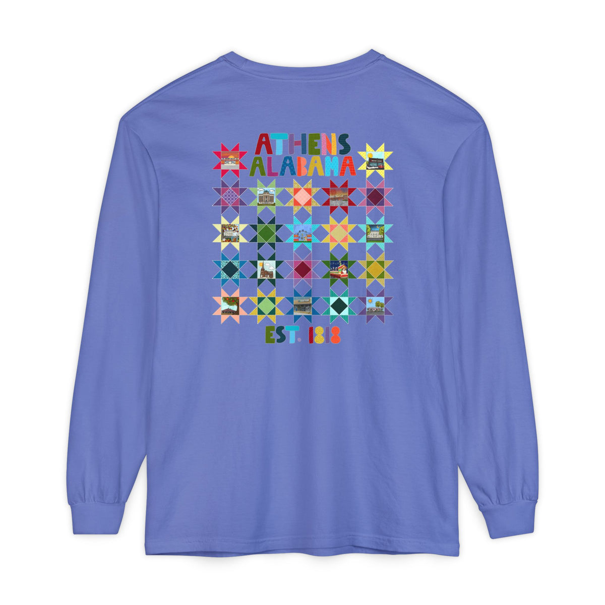 Athens, Alabama Quilt-Block Long Sleeve T-Shirt