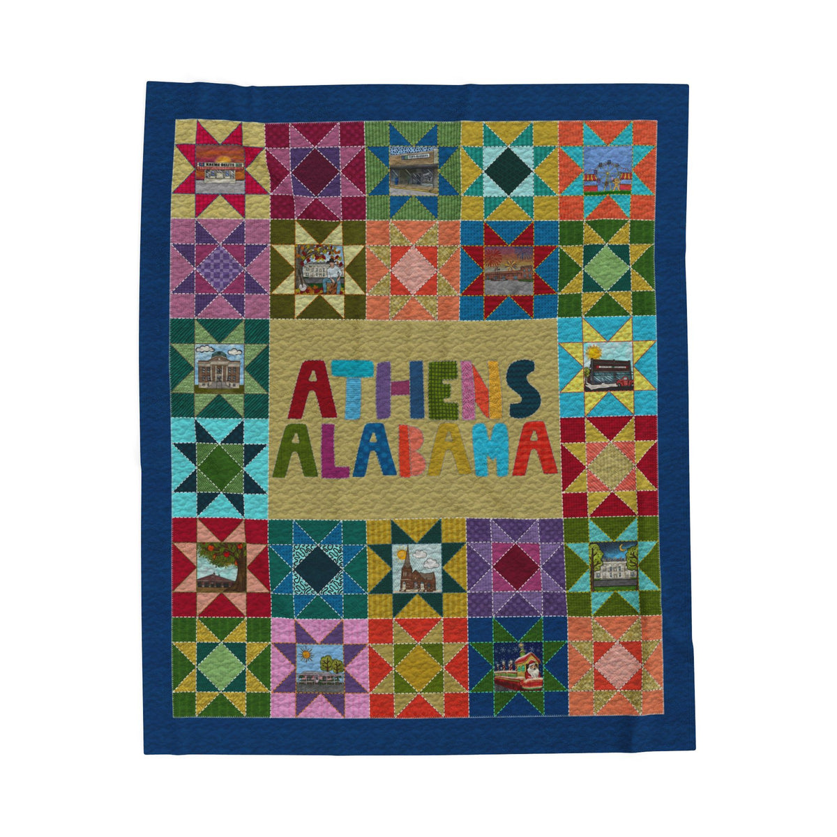 Athens, AL Colorful Patchwork Quilt Style Blanket 50x60