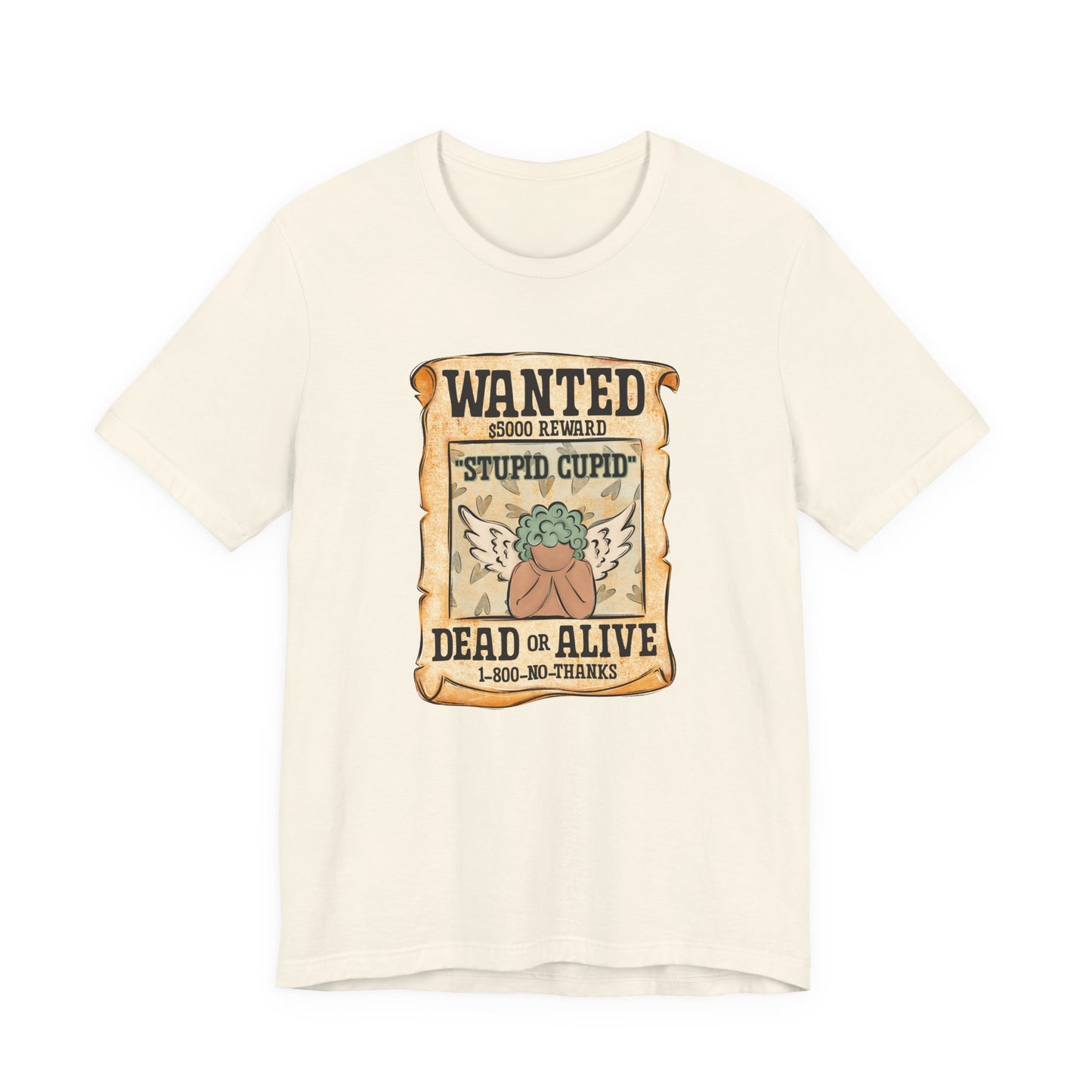 Blue Stupid Cupid Wanted Valentine's Day Tee