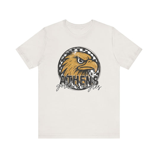 Athens Golden Eagles Retro Checkerboard Tee