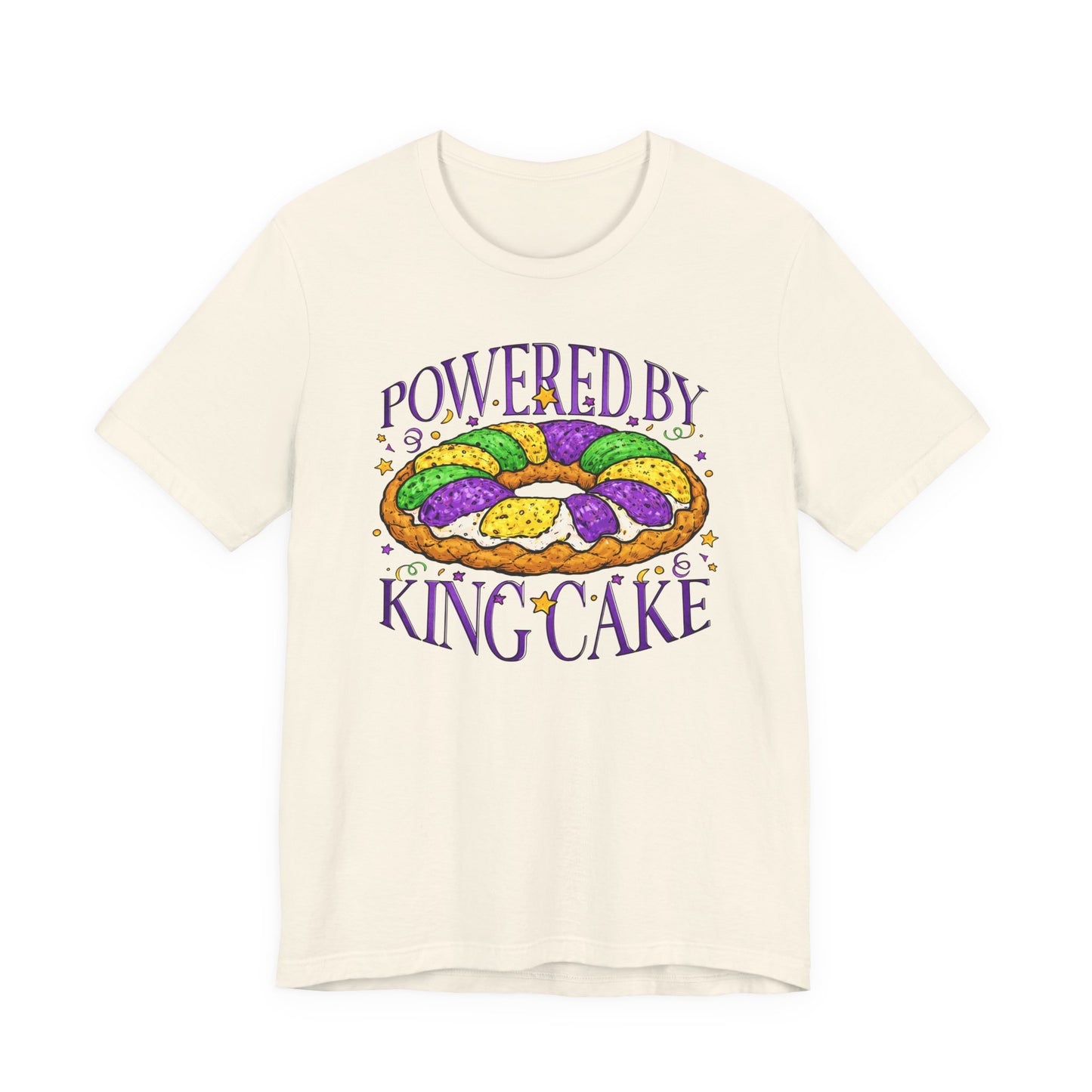 Powered By King Cake Mardi Gras Tee