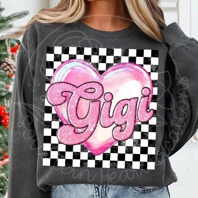 Gigi Checkerboard Heart Shirt