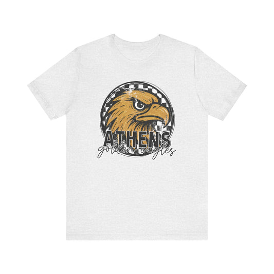 Athens Golden Eagles Retro Checkerboard Tee