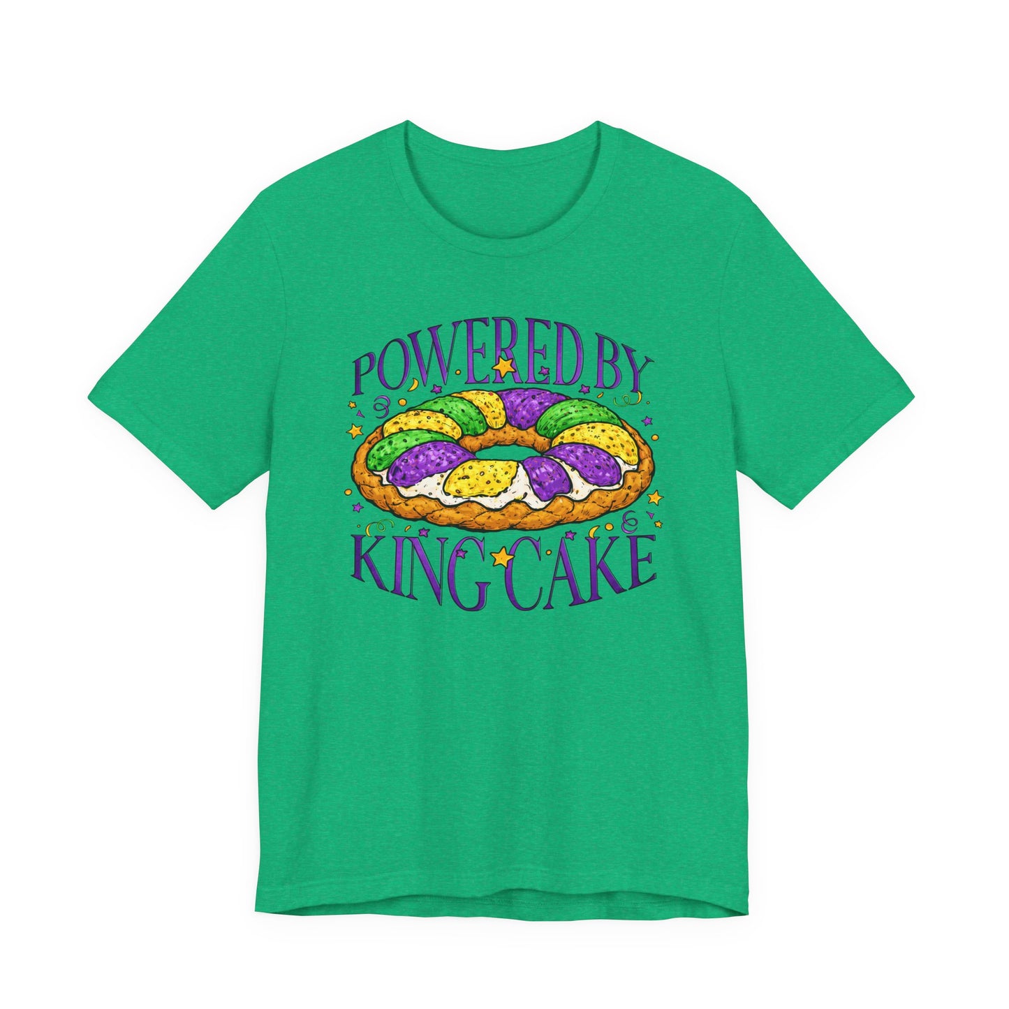 Powered By King Cake Mardi Gras Tee