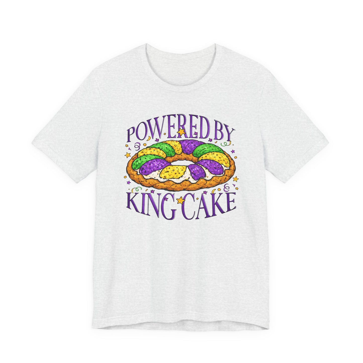 Powered By King Cake Mardi Gras Tee