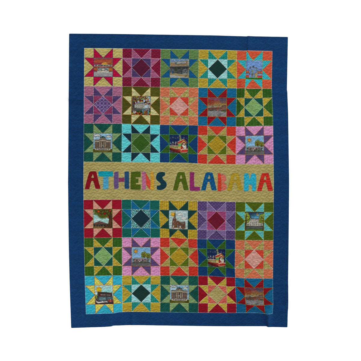 Athens, AL Colorful Patchwork Quilt Style Blanket