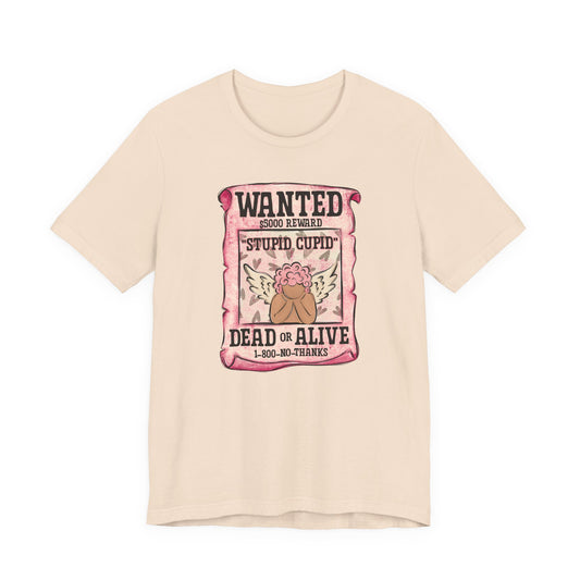 Pink Stupid Cupid Wanted Valentine's Day Tee