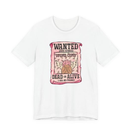 Pink Stupid Cupid Wanted Valentine's Day Tee