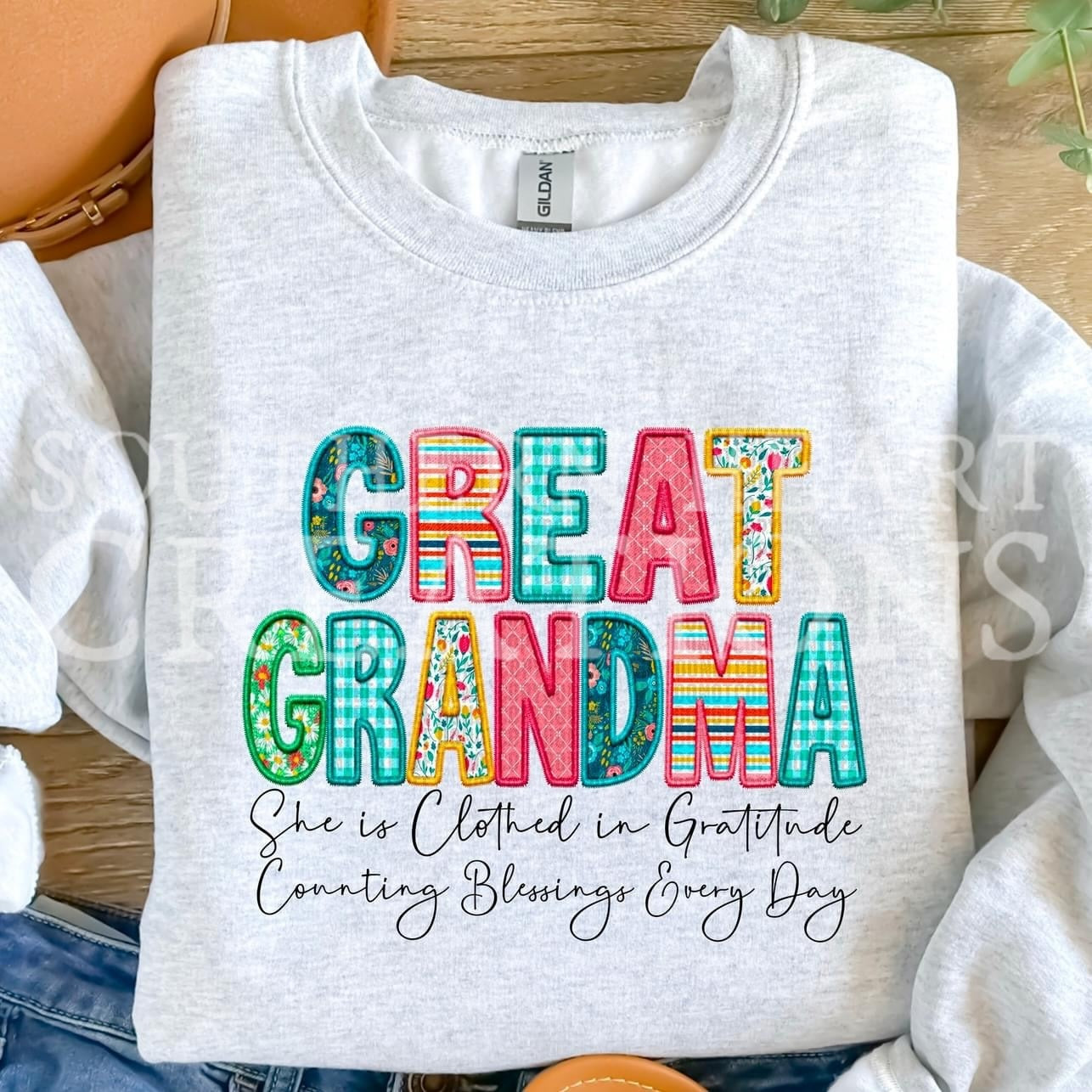 She is Clothed in Gratitude Faux Embroidery Shirt