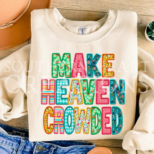 Make Heaven Crowded Faux Embroidery Shirt