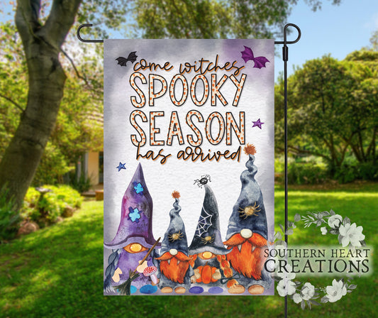 Halloween Gnomes Garden Flag PNG Digital Download