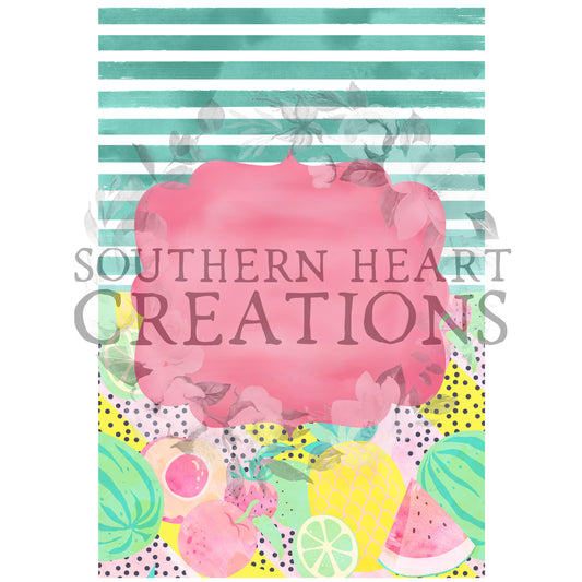 Fruit & Stripes Spring Garden Flag PNG Digital Download