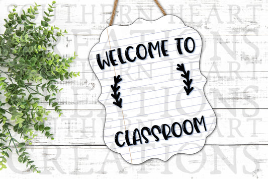 Classroom Door Hanger PNG Digital File