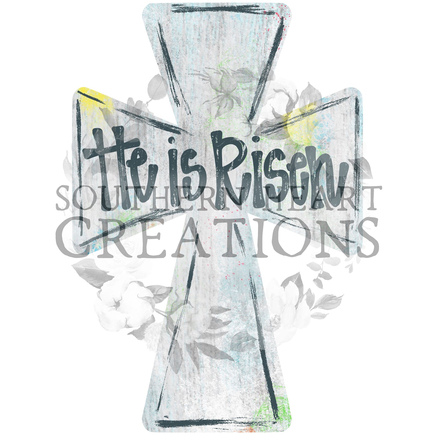 He is Risen & Blank Cross PNG Digital File