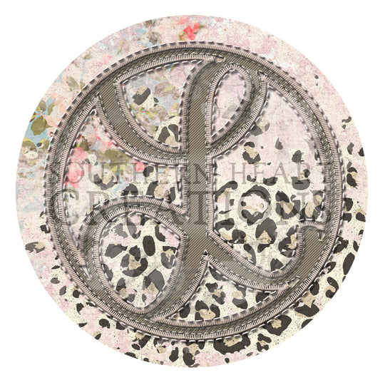 Monogram L Faux Embroidery Patch PNG Digital Download